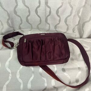 Tavelon Burgundy Cross Body Bag